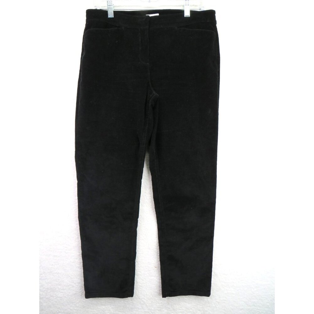 J. Jill Corduroy Pants Womens 10 Petite Black Stretch‎ Cotton Blend RN 97641